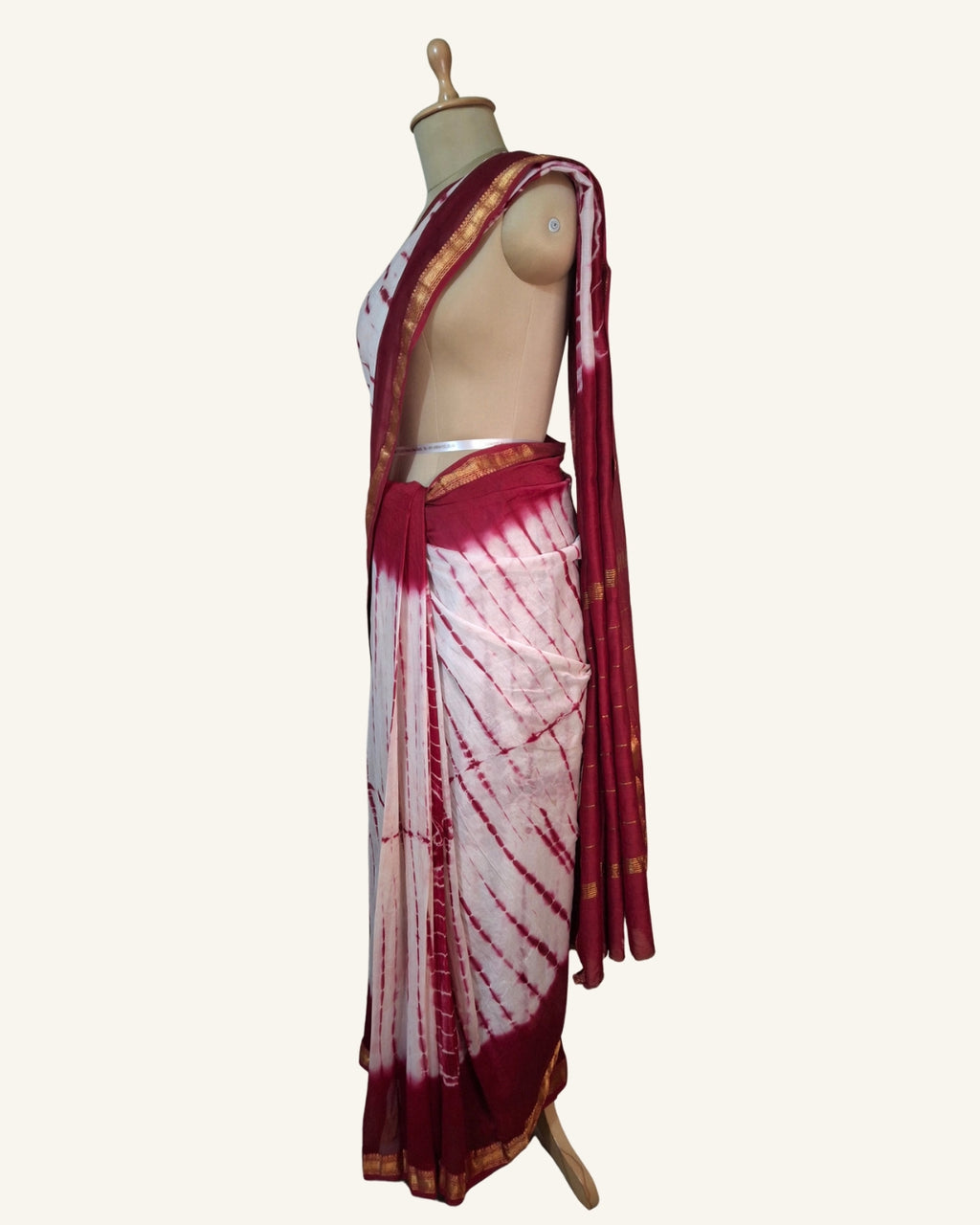 Shibori Tie-Dye Maheshwari Silk Saree
