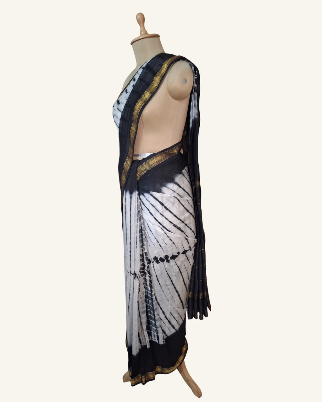 Shibori Tie-Dye Maheshwari Silk Saree