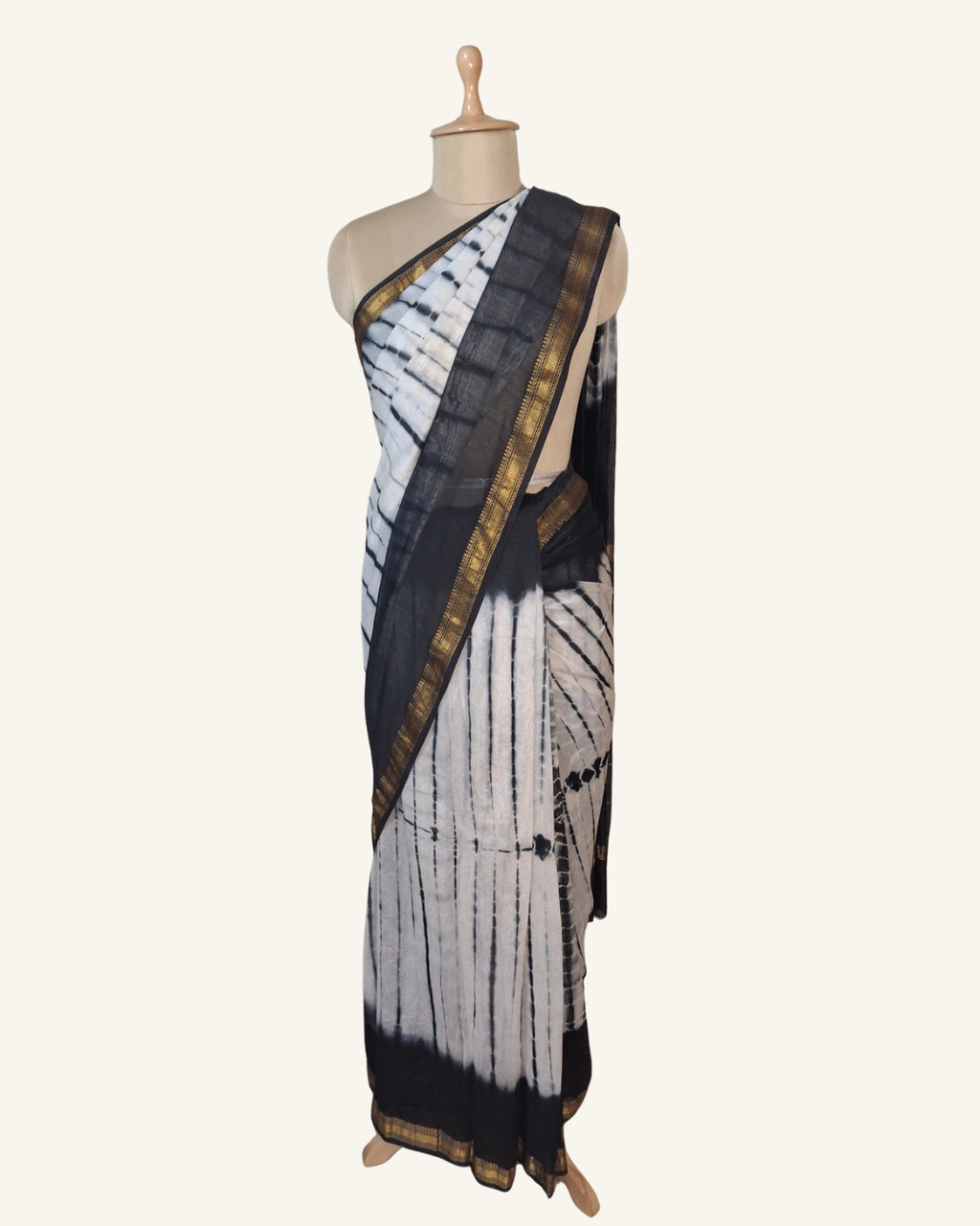 Shibori Tie-Dye Maheshwari Silk Saree
