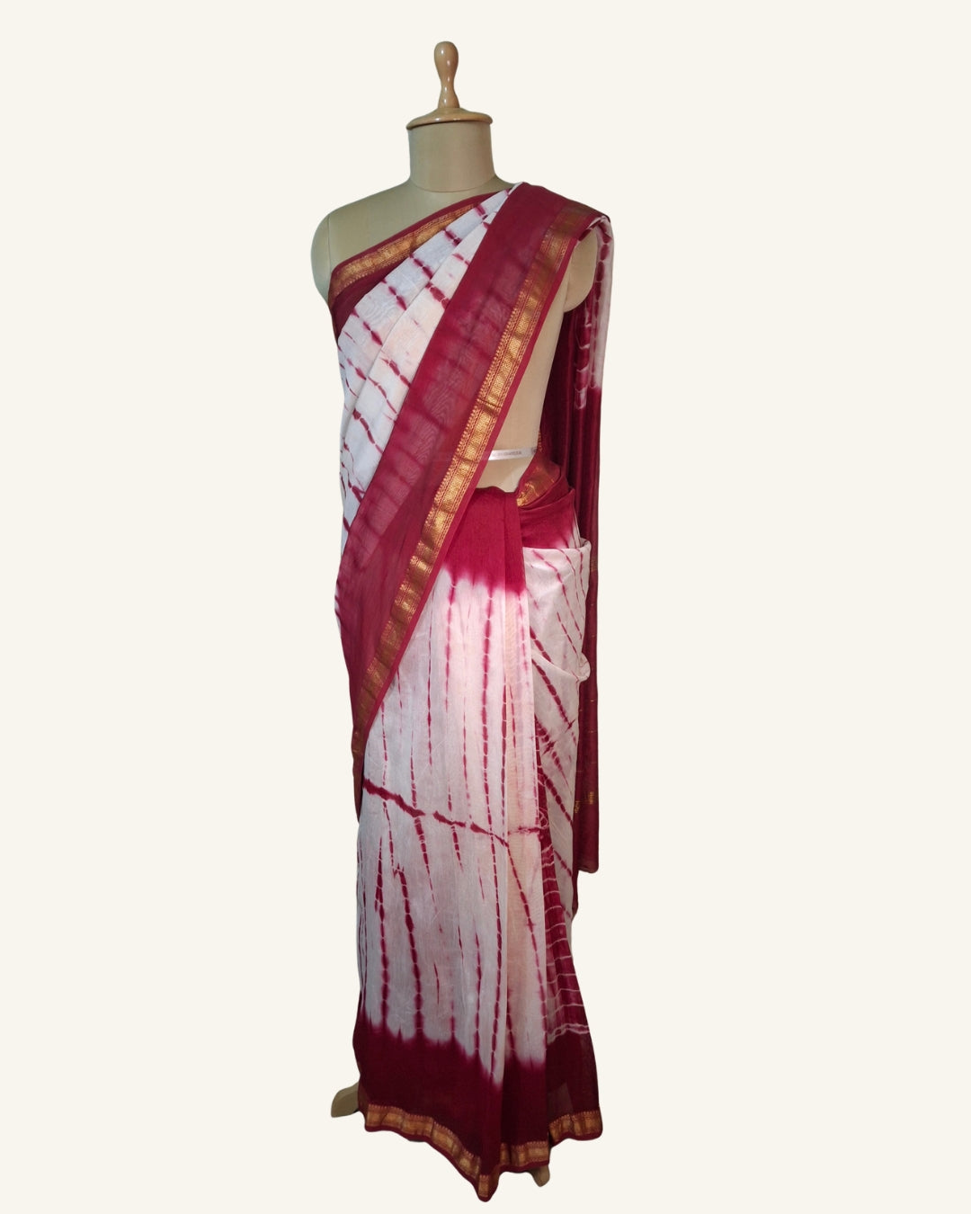 Shibori Tie-Dye Maheshwari Silk Saree