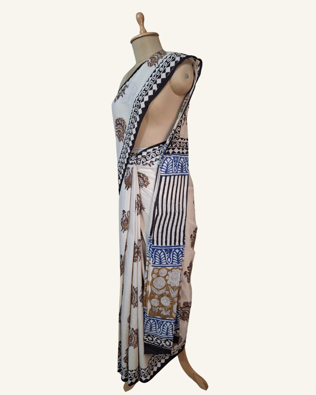 Mayura Hand Block Printed Cotton Saree