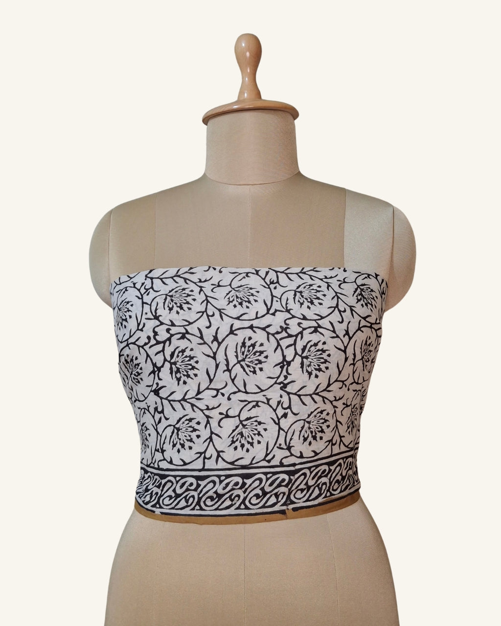Indigo Jaal Gendha Booti Block printed saree