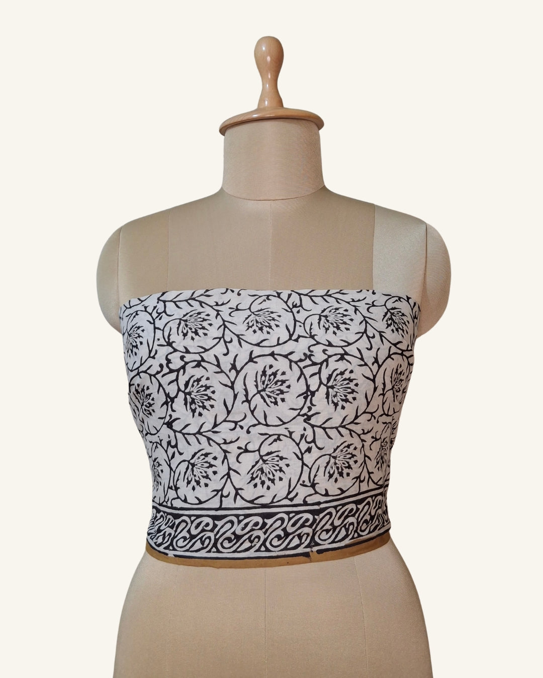 Indigo Jaal Gendha Booti Block printed saree
