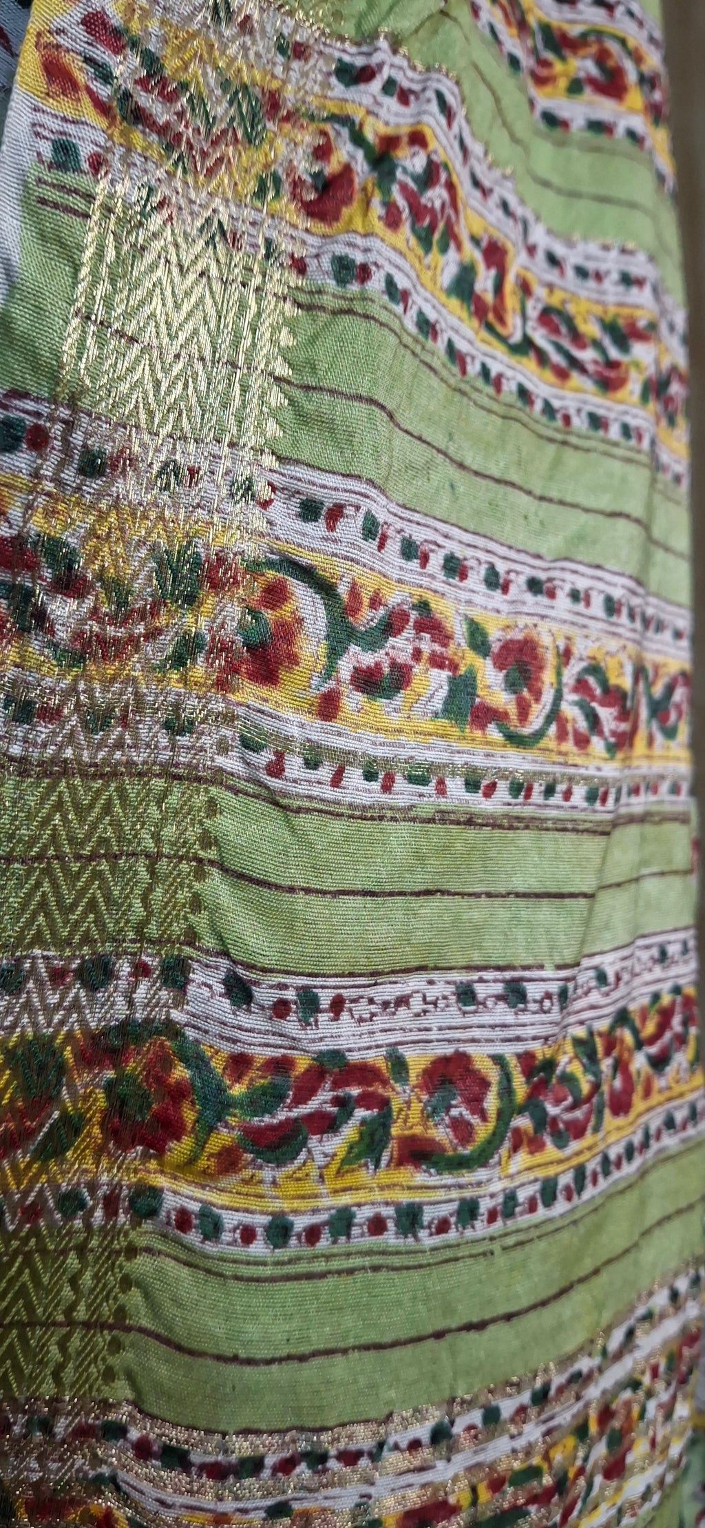 Pista Green Bagh Maheshwari Saree