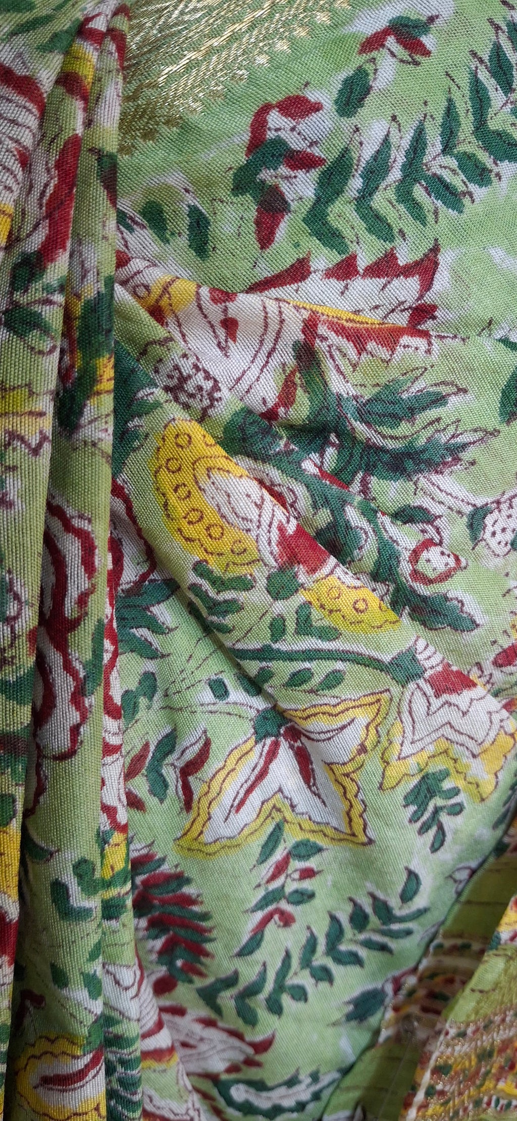 Pista Green Bagh Maheshwari Saree