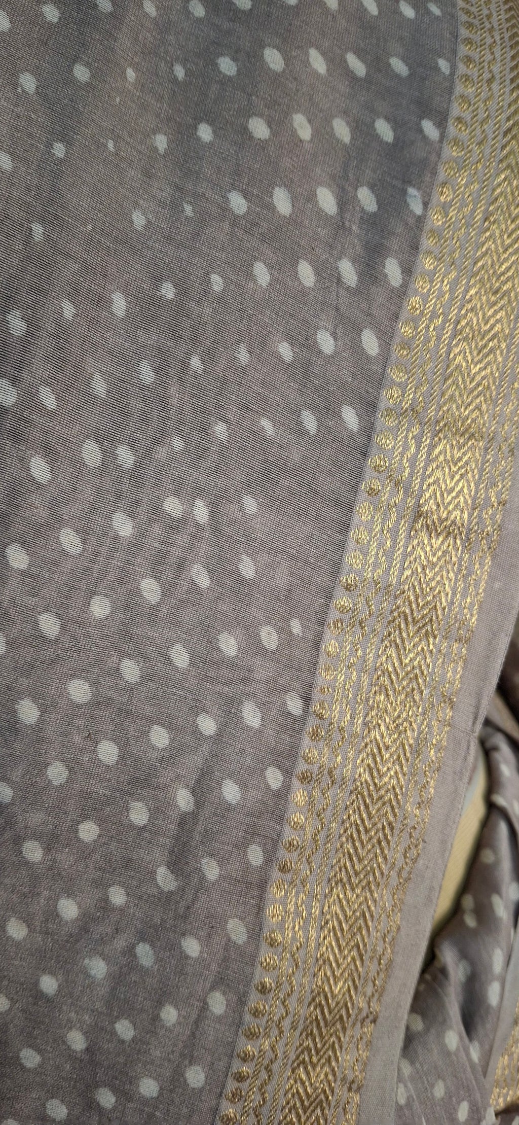 Bindu Dabu Print Masherwari Saree