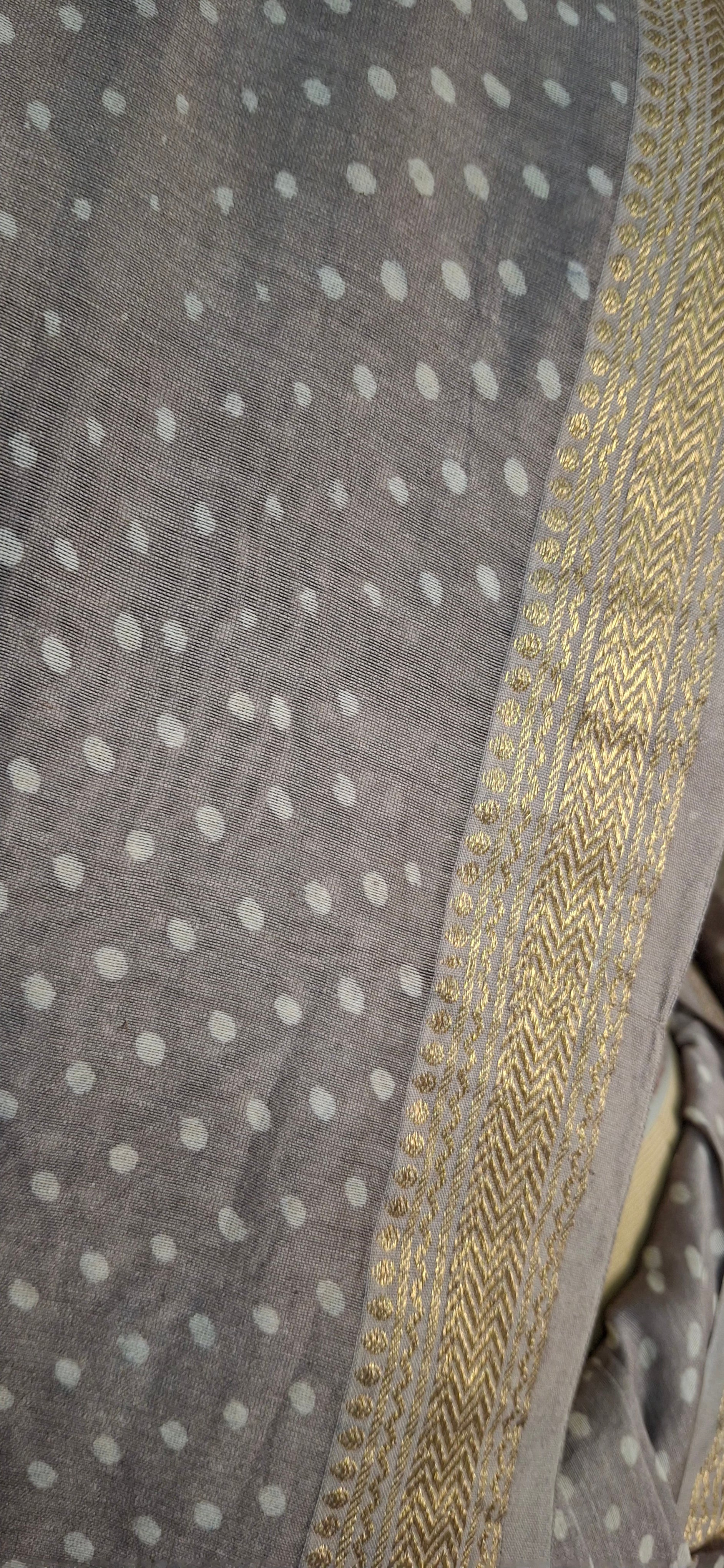 Bindu Dabu Print Masherwari Saree