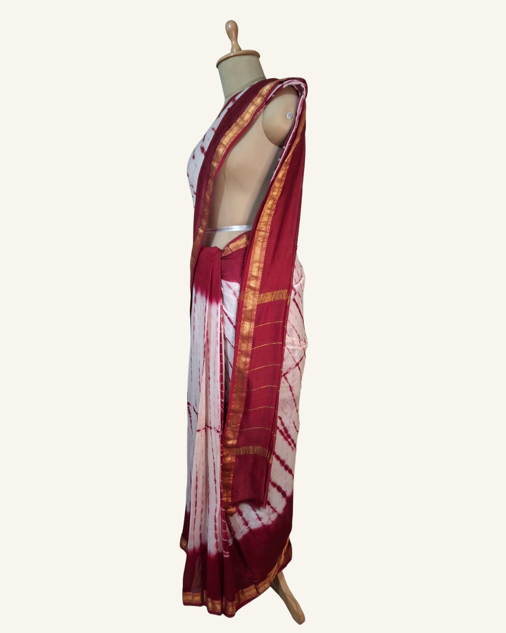 Shibori Tie-Dye Maheshwari Silk Saree