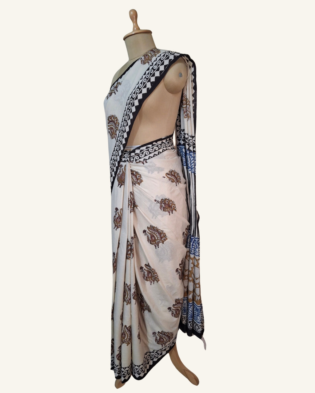 Mayura Hand Block Printed Cotton Saree