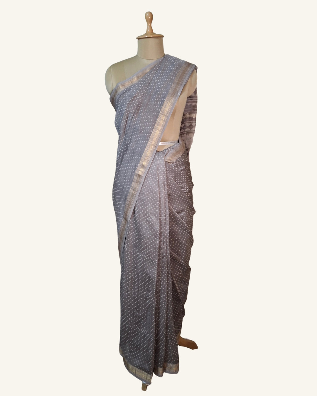 Bindu Dabu Print Masherwari Saree